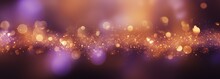 Gold And Purple Abstract Glitter Confetti Bokeh Background