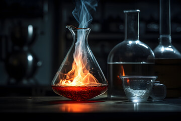 Bunsen burner and a crucible