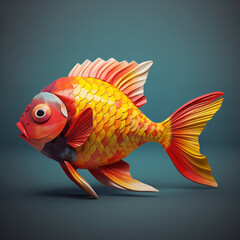 Wall Mural - chinese red and yellow fish Generative AI