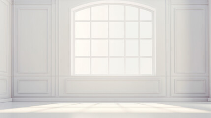 Canvas Print - empty white room with window. Generative Ai. 