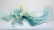 canvas print picture - an ethereal blend of sky blue and mint green abstract blooming shape
