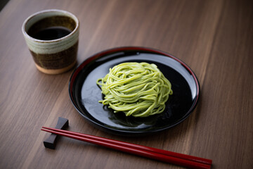 Poster - cha-soba, japanese green tea noodle