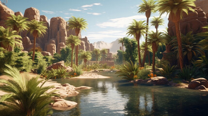 Wall Mural - A green OASIS in the desert