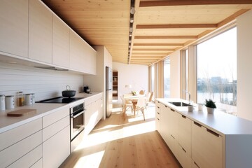 Wall Mural - White and wooden kitchen