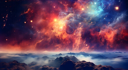 Wall Mural - galactic nebula: celestial elegance in the vast cosmos, generative ai