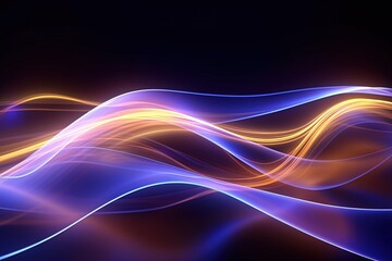 abstract futuristic background with pink blue glowing neon moving high speed wave lines and bokeh li