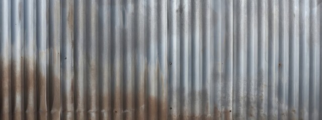 Wall Mural - Industrial corrugated metal panels wall texture. Generative AI