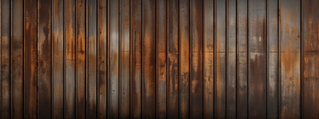 Wall Mural - Industrial corrugated metal panels wall texture. Generative AI