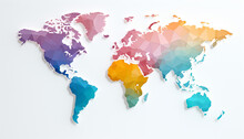 Simple World Map  Colourful Wallpaper. Generative Ai Content