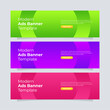 © DYNECREATIVE - Banner template design. Entire colors gradient banner for the website. Modern ads banner.