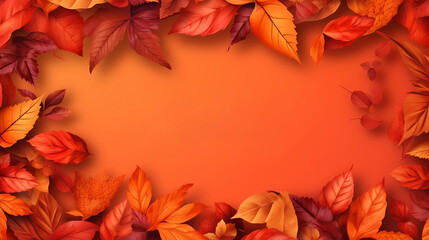 horizontal autumn banner with 3d realistic colored. generative ai.