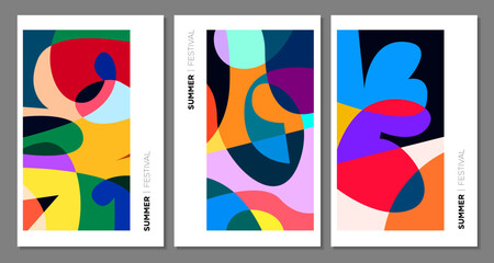 Vector colorful abstract background for summer festival 2023