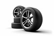 Car tires on a white background