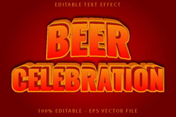 Wall Mural - Beer Celebration Editable Text Effect Cartoon Style