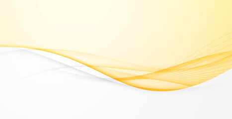Wall Mural - yellow abstract background with soft smooth elegnat lines and grey border. vector illustration