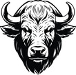 Bison Logo Monochrome Design Style