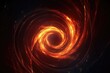 Fiery glowing spinning spiral energy source in space, computer generated abstract background. Generative AI
