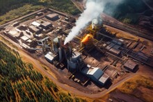 Aerial View Of An Aluminum Smelting Plant, Created With Generative Ai