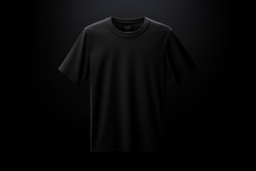 black tshirt isolated on black background. AI Generated