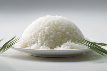 Wall Mural - white rice in a bowl