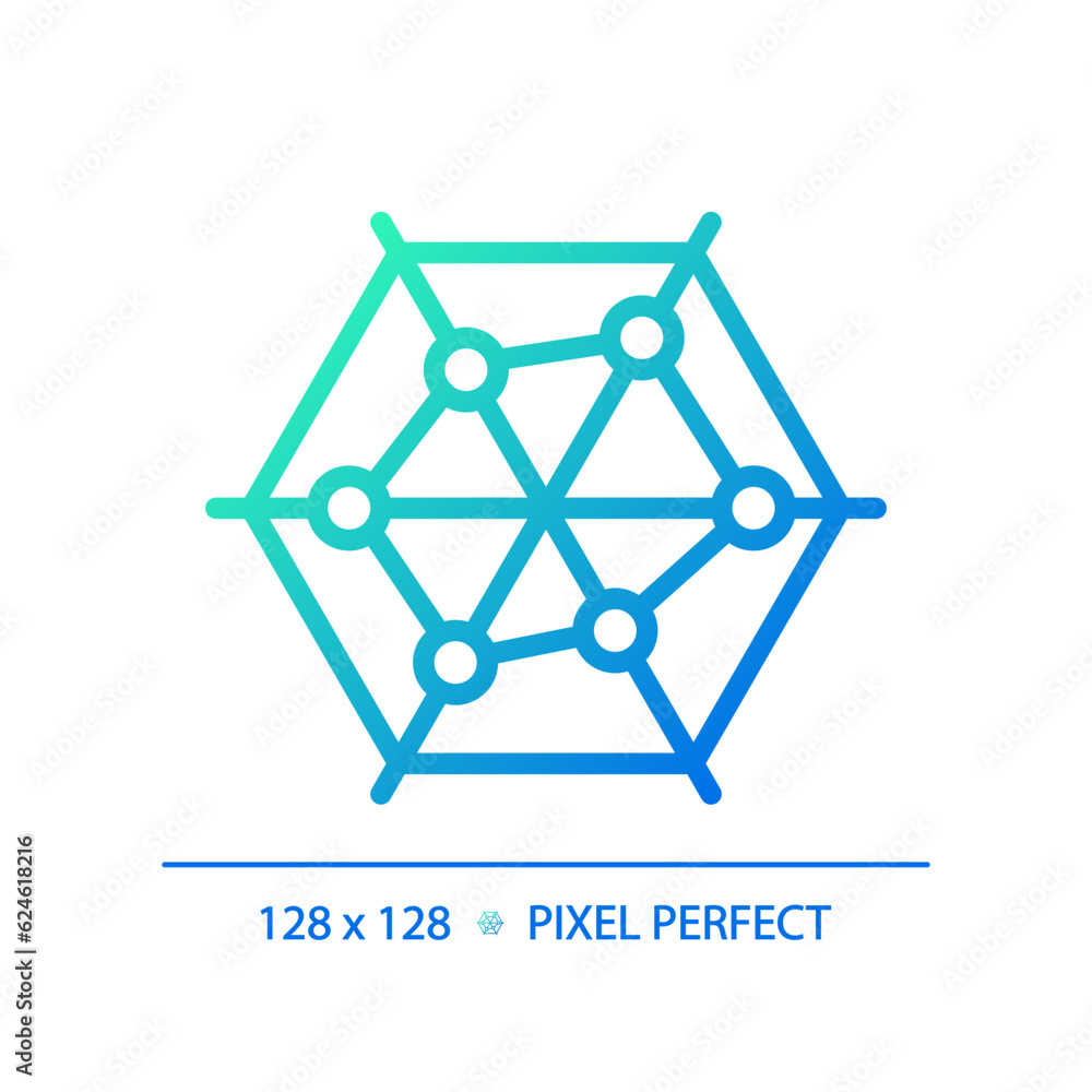Radar chart gradient linear vector icon. Spider diagram. Competitor ...