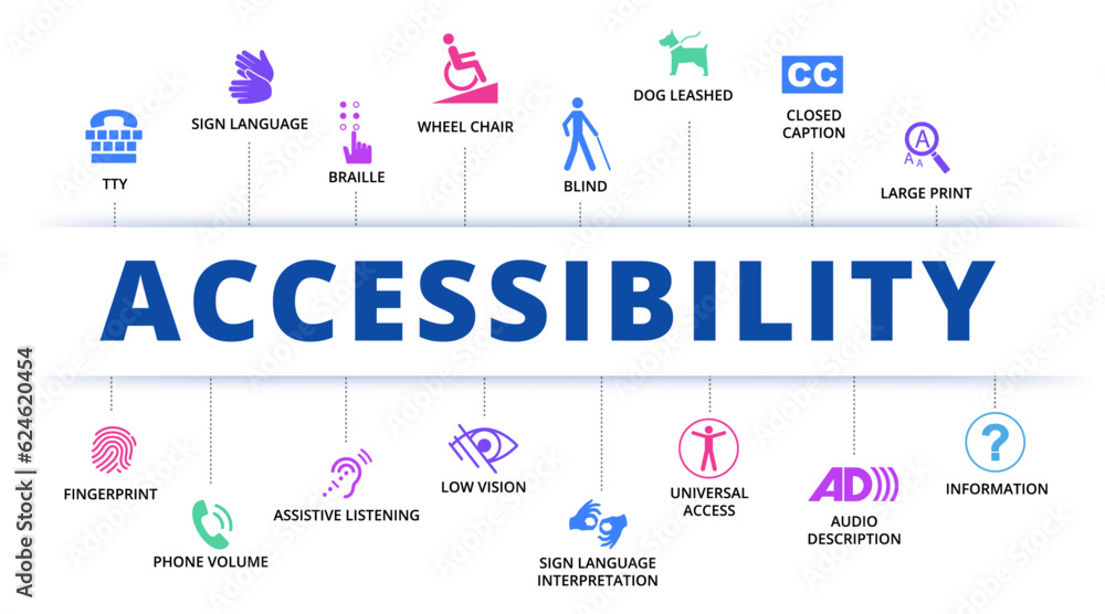 Accessibility concept infographics with all the icon Stock Vector ...