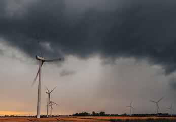 wind turbines in the storm