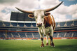 © Rajko - Texas Longhorn standing on Football field created by Generative AI