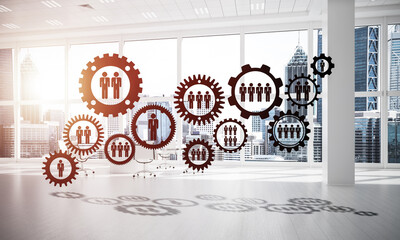 Wall Mural - networking and wireless connection as concept for effective modern business