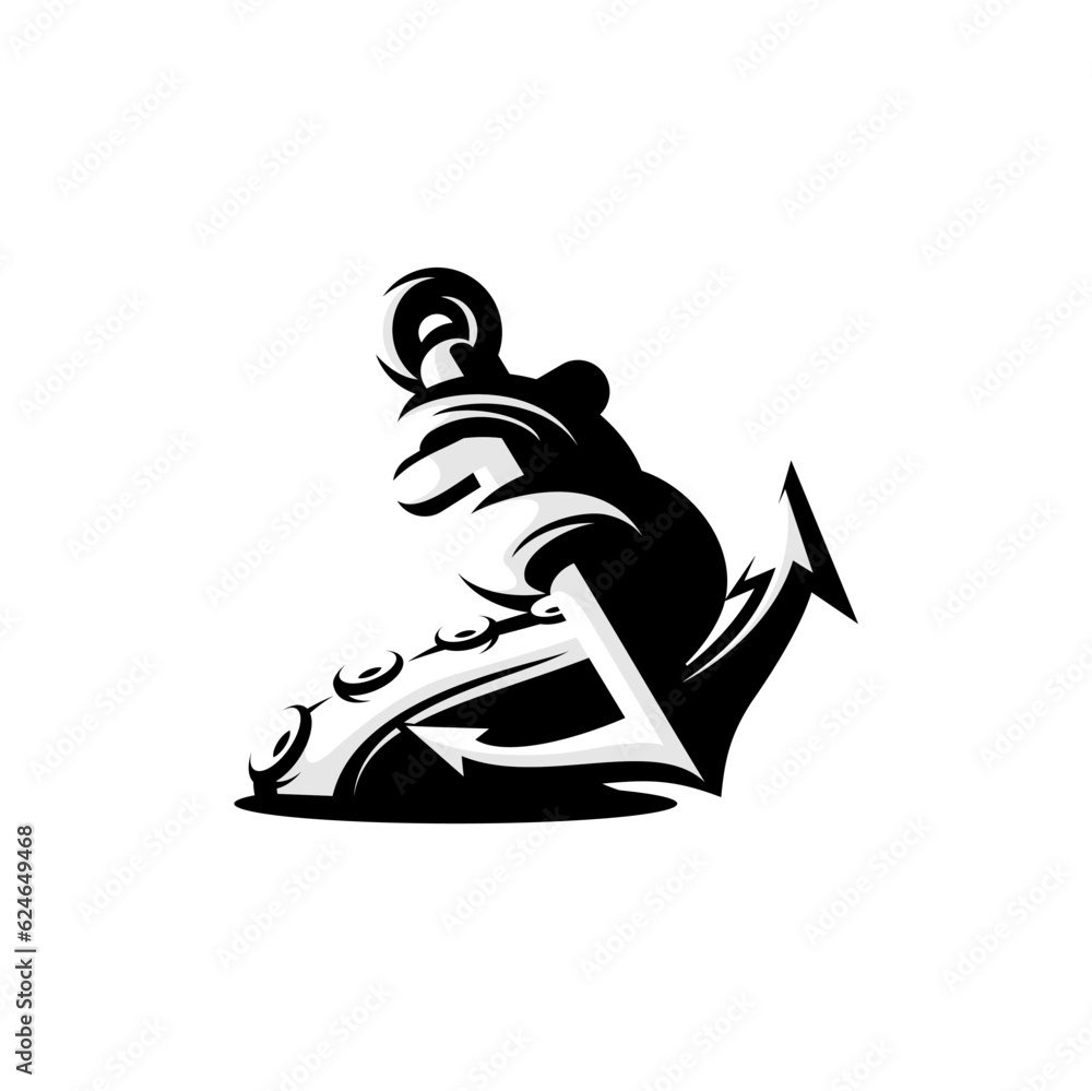 vector logo octopus tentacles carrying sea ship anchor Stock Vector ...