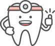 Dental cartoon character 002 (A tooth doctor thumb up and smiling)