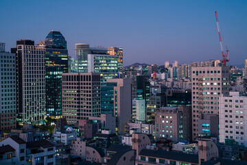 Canvas Print - Night view in Seocho-gu, Seoul, Korea