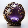Magic ball of emerald and jewel in elegant dragon art