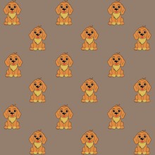 Spaniel, Brown Dog, Pet, Isolated Image, Symbol, Dog With Long Ears, Logo Design, Pattern, Desktop Wallpaper, Dog Collection, Dog Selection, Brown Background, Retriever