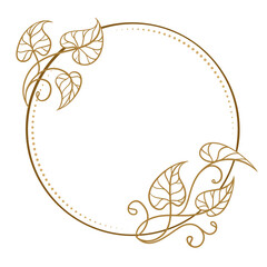 Wall Mural - Vector round floral frame with ivy leaves decoration