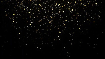 Wall Mural - abstract background golden particles falling with glittering gold powder bokeh. futuristic glitter i