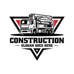 Wall Mural - concrete pump truck illustration logo vector