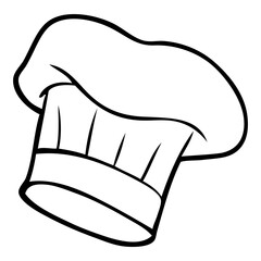 chef hat outline vector illustration