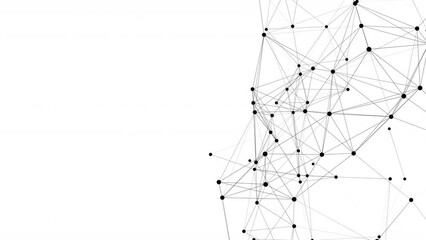 Line network structure. 3D digital data technology concept. Seamless Loop 4K with copy space white Background	