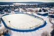 Empty hockey field aerial view. Healthy active lifestyle and sports concept.Generative AI