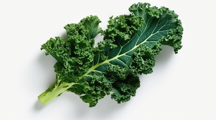 Wall Mural - Kale With White background top view Created With Generative AI Technology	