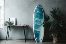 Wall Surfboard Sport. Generate Ai