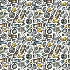 Wall Mural - Automotive cartoon cartoon funny seamless pattern