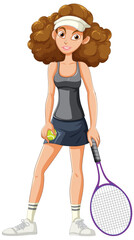 Sticker - Female Tennis Player with Racket