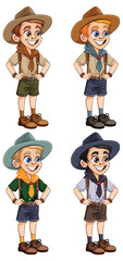 Wall Mural - scout boy cartoon character