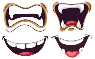 Wall Mural - set of human mouth