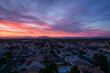 Aerial view of Las Vegas during beautiful sunrise. Fabolous morning in Las Vegas Nevada.	