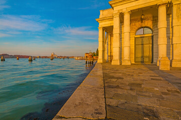 Sunrise view of beautiful Venice. Architecture and landmarks of Venice. Venice panorama, Italy