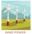 © Sonulkaster - Wind power station in field, ecological energy vector