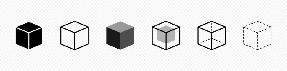 Vector isolated Cube icon set